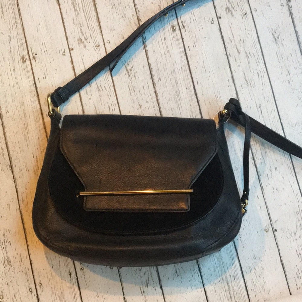 Vince Camuto Black Gold Detail Shoulder Handbag
